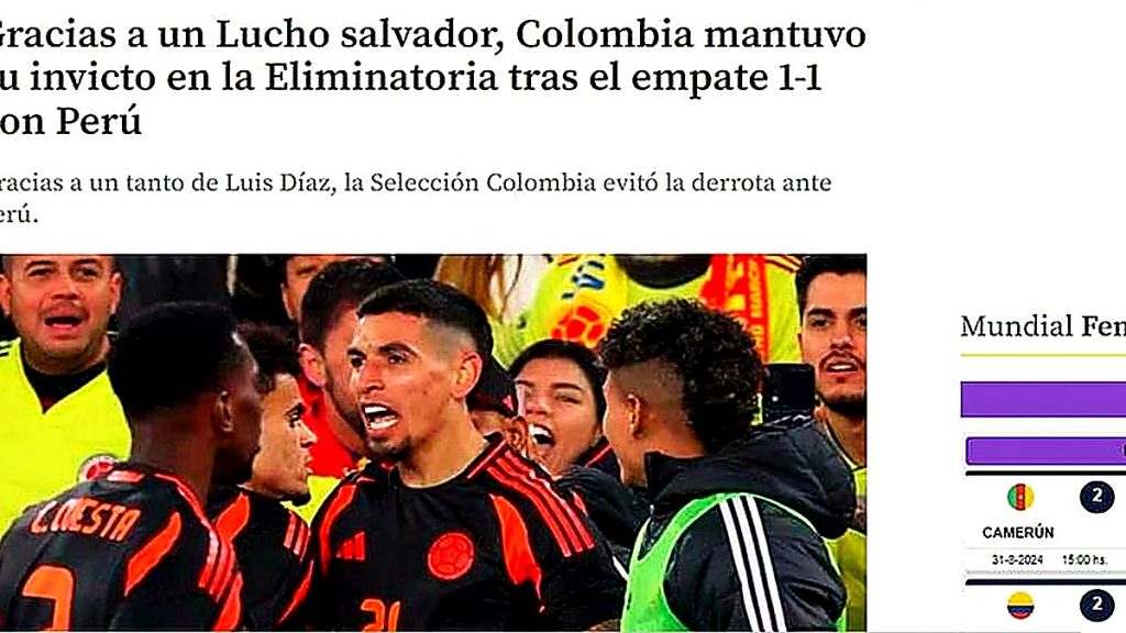 Colombia enfrentará a Perú sin James Rodríguez