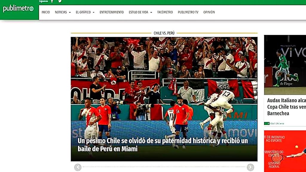 Perú vs Chile en vivo